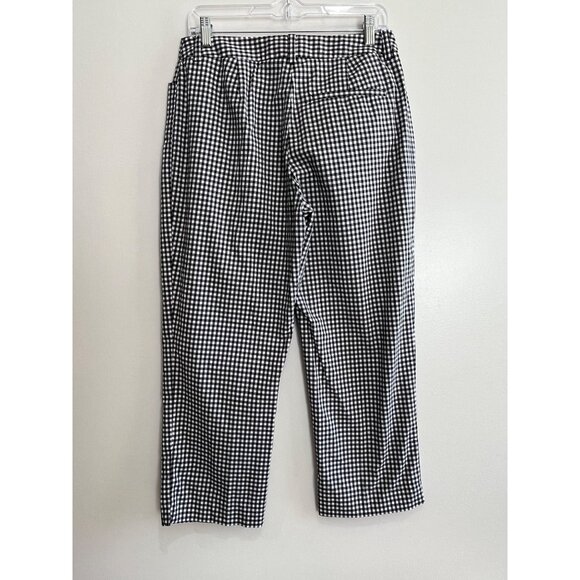 Jones New York Gingham Cropped Pants Womens 6 Black Cottage Core Retro - Picture 2 of 6